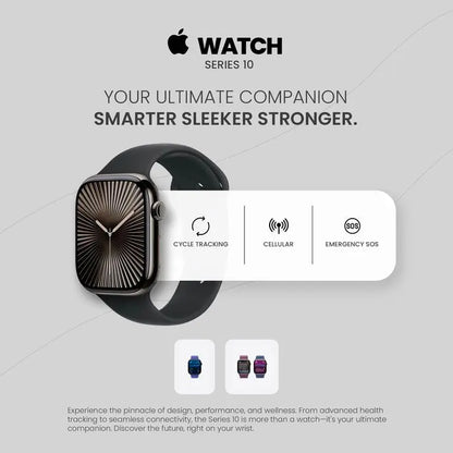 I-Watch Series 10 Smart Watch with Calling Feature | Bluetooth 5.2 | Fitness Tracker | Touch Screen | Health Monitor | Long-Lasting Battery