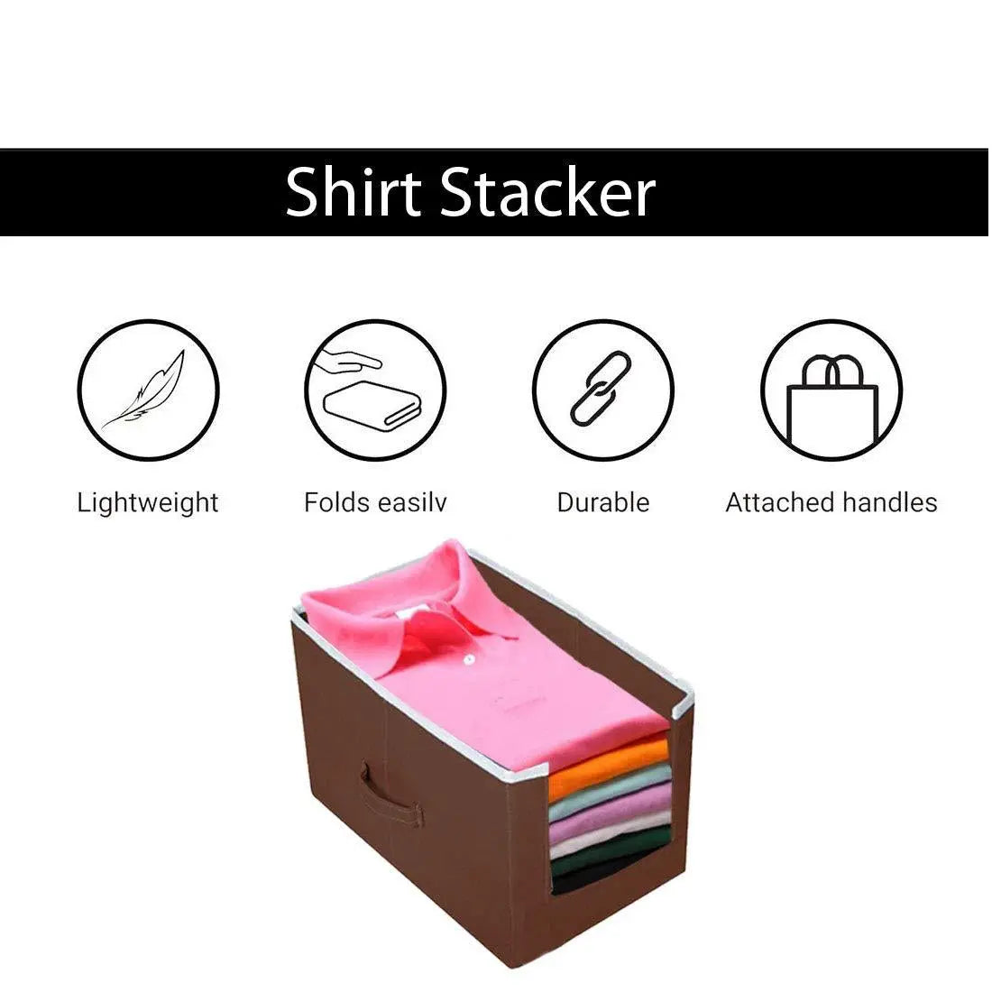 Closet Organizer-Foldable Shirts and Clothing Organizer Stackers(Pack of 3)