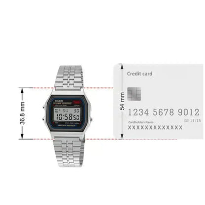Luna Retro Digital Watch – A159W Silver Edition