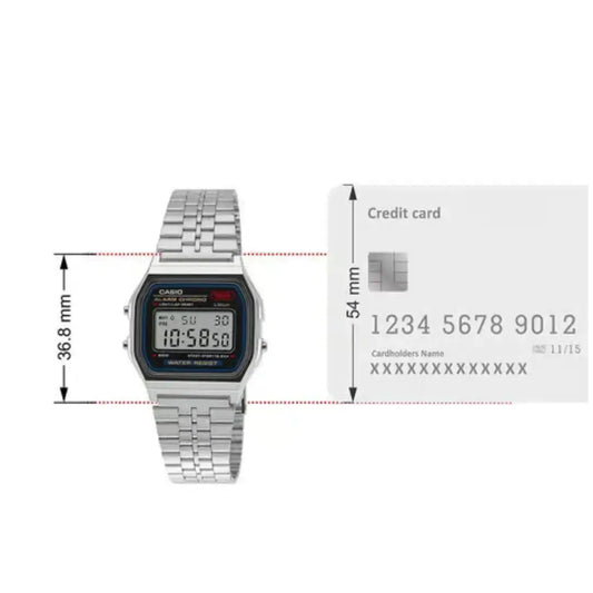 Luna Retro Digital Watch – A159W Silver Edition
